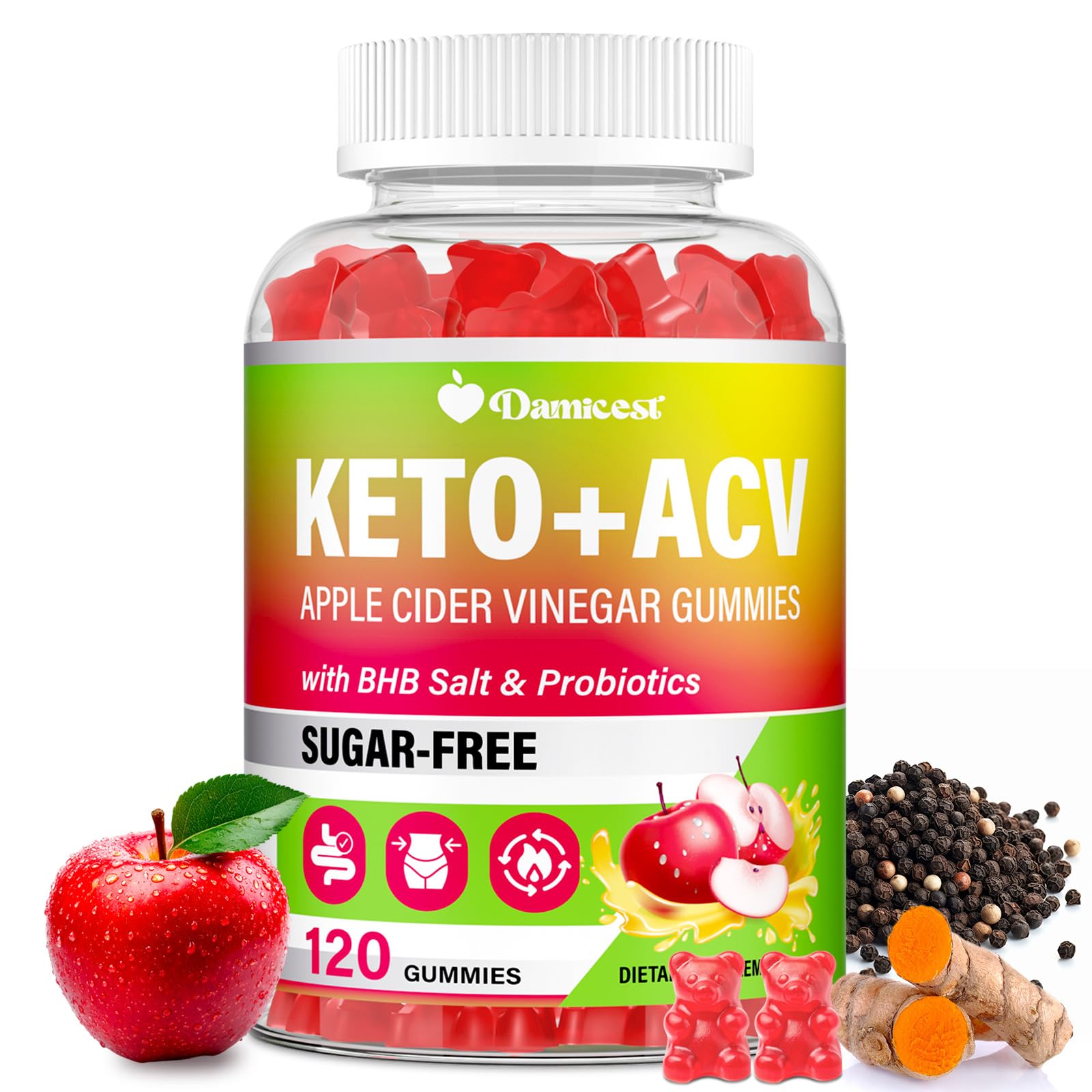  Keto ACV Gummies for Weight Loss and Digestion Support
| Apple Cider Vinegar Gummies with Probiotics and Vitamin B12
| 
